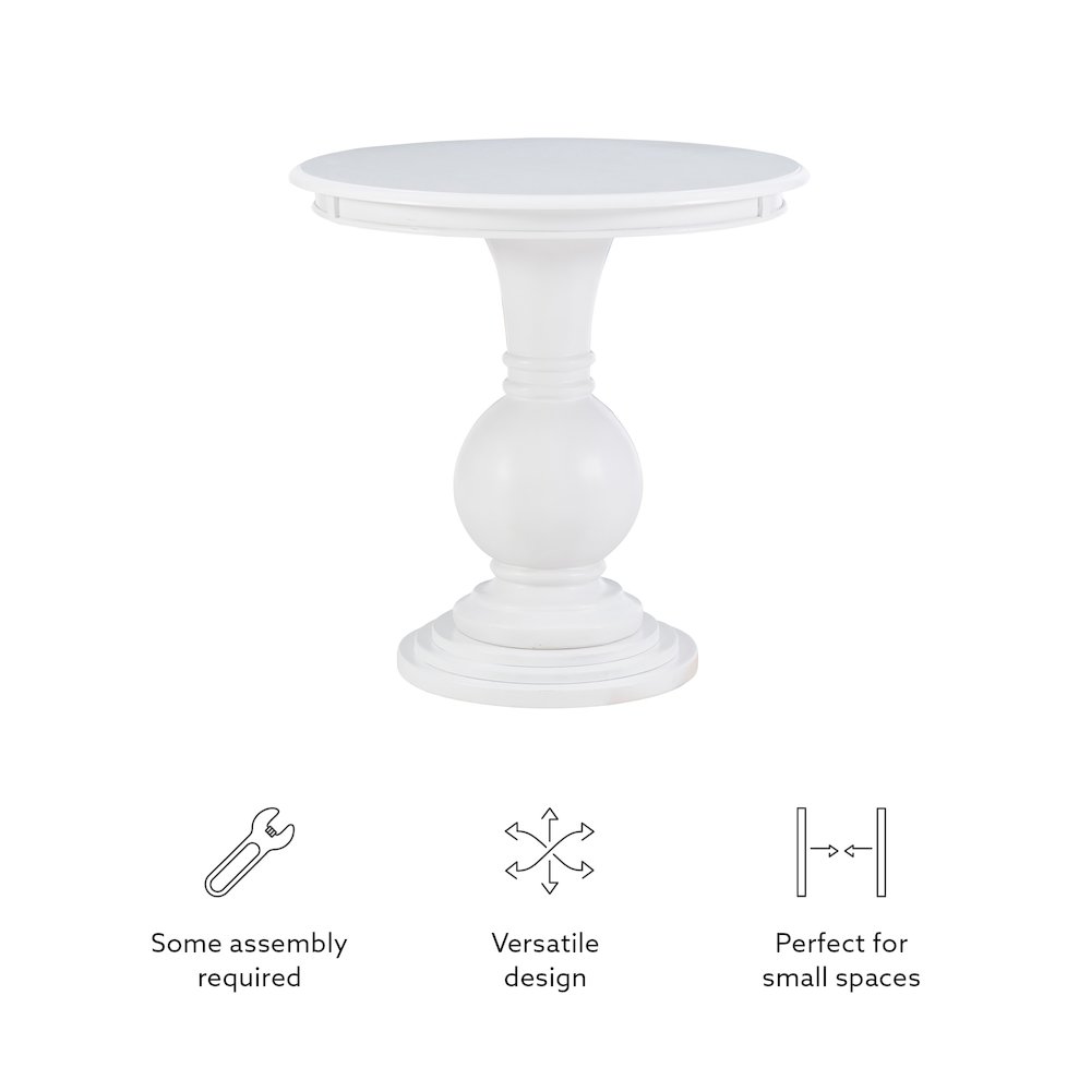 Adeline Round Accent Table White. Picture 11
