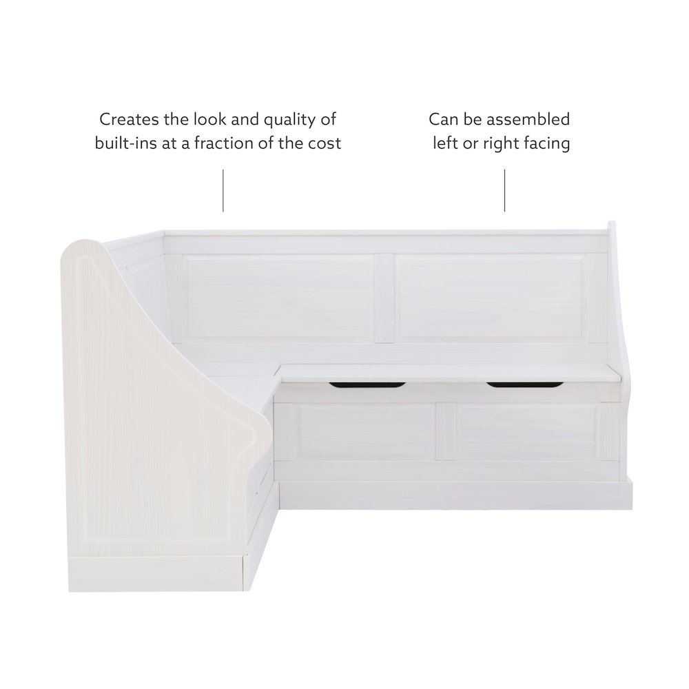 Tobin Corner Breakfast Nook, White. Picture 13