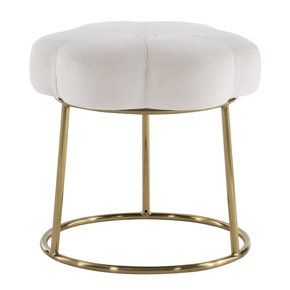 Seraphina Accent Vanity Stool, White. Picture 6