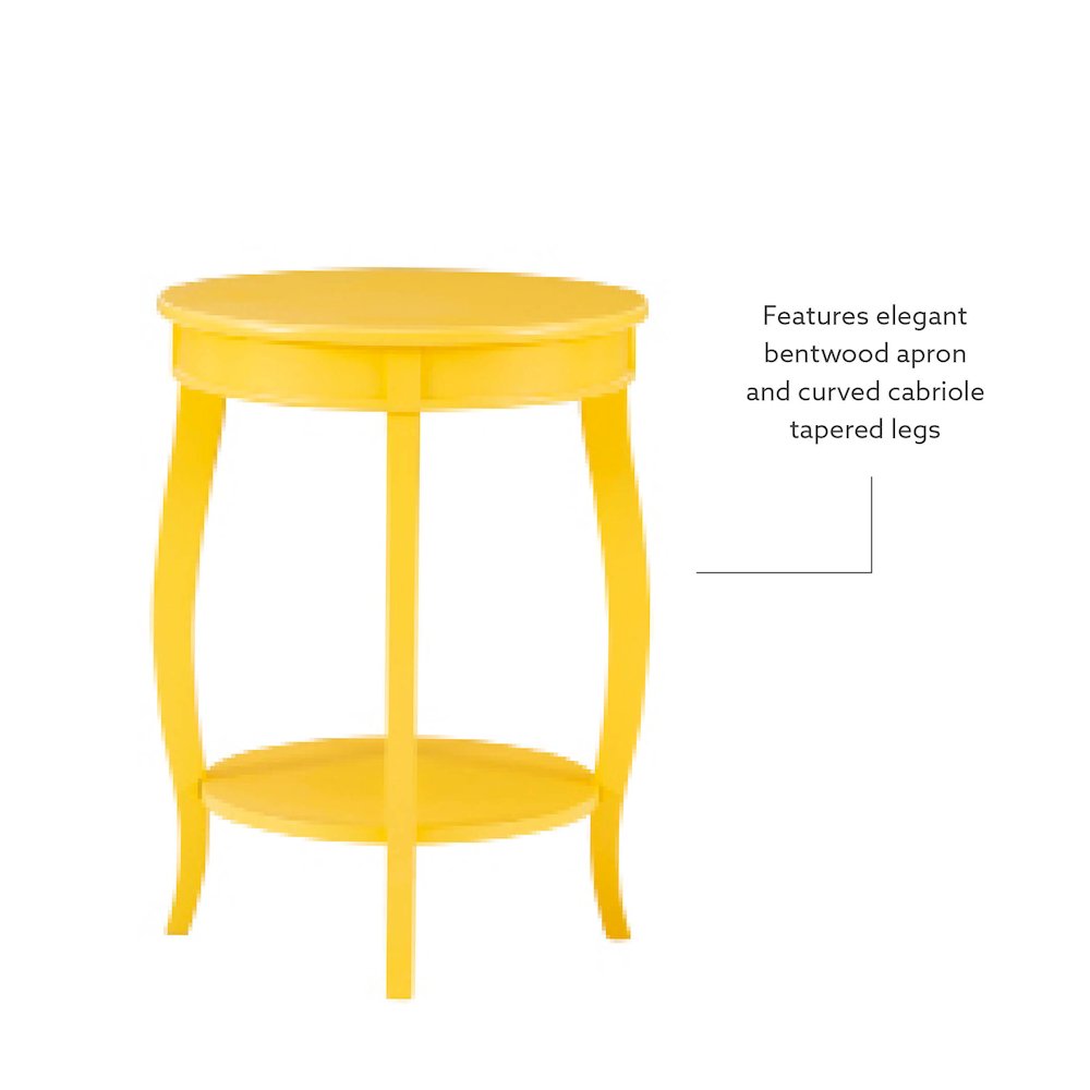 Yellow Round Table with Shelf. Picture 10