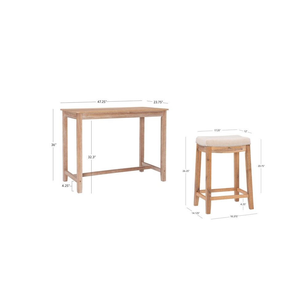Claridge 3Pc Counter Set Natural. Picture 12