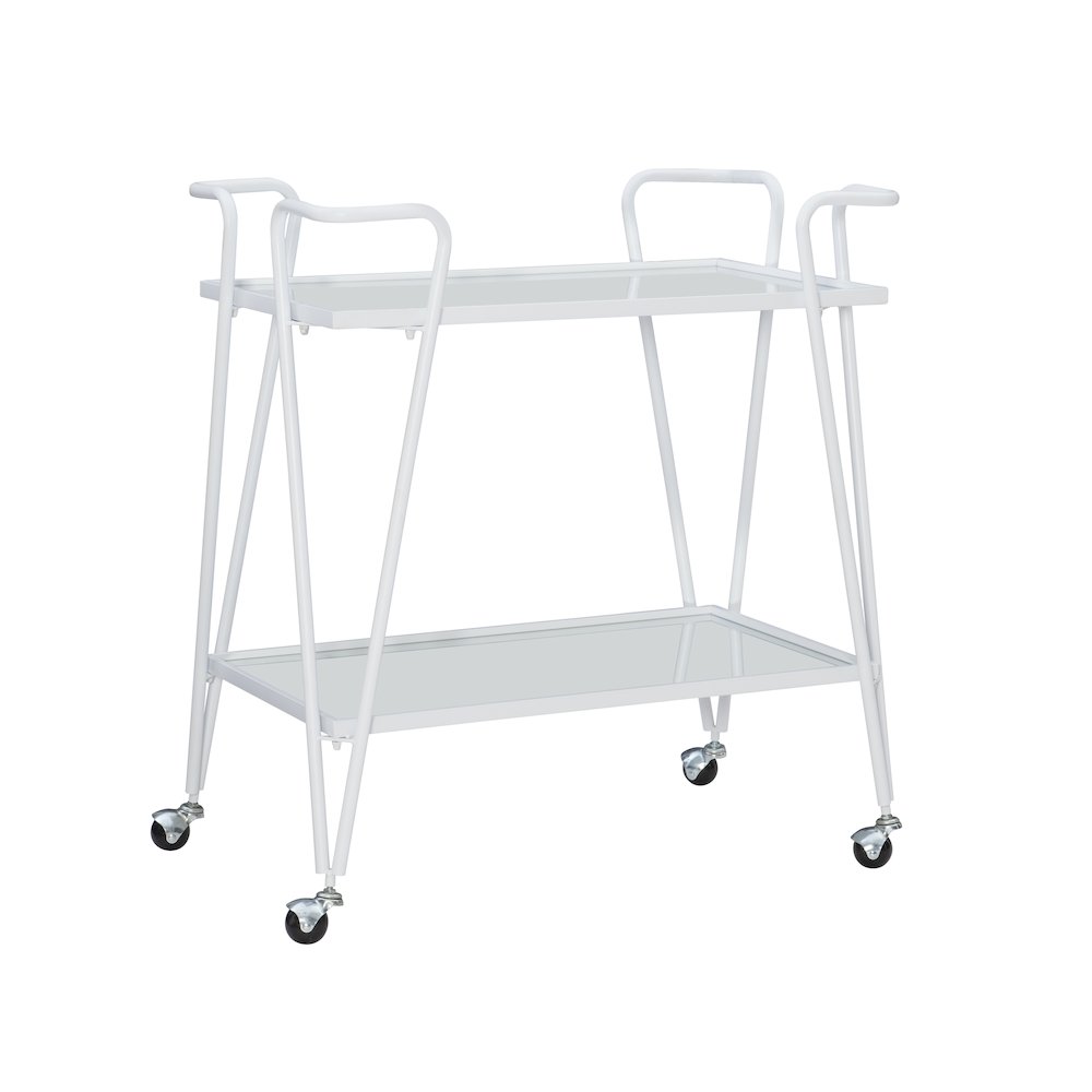 White Mid-Century Bar Cart. Picture 8