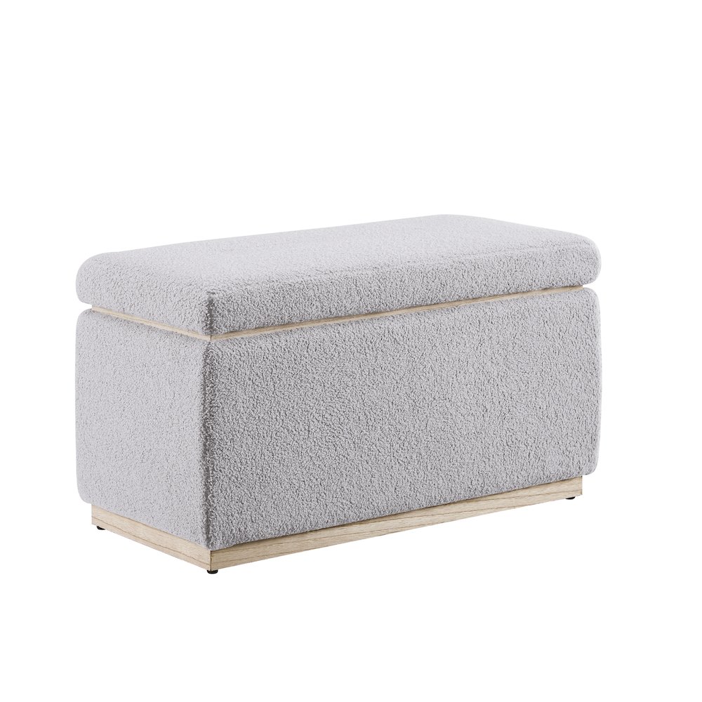 Blanche Rectangle Ottoman Grey. Picture 1