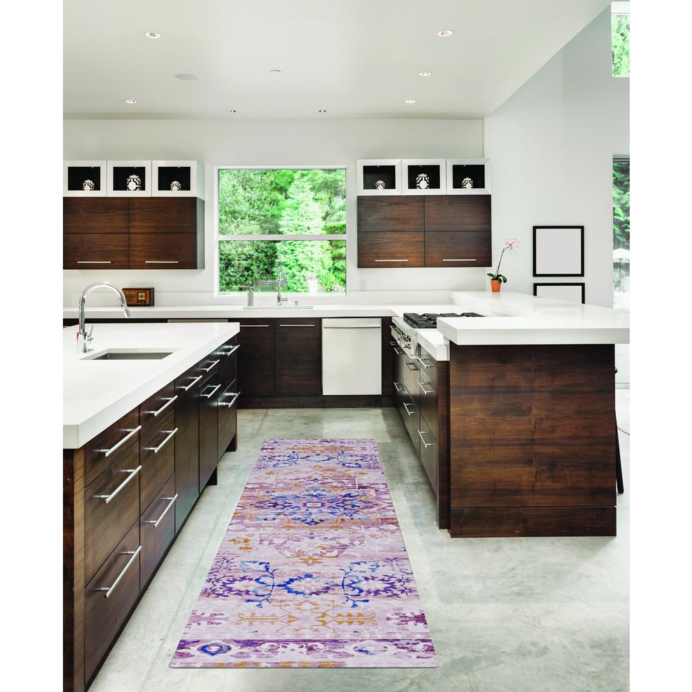 Washable Micah Pink/Gold 2x8, Rug. Picture 2