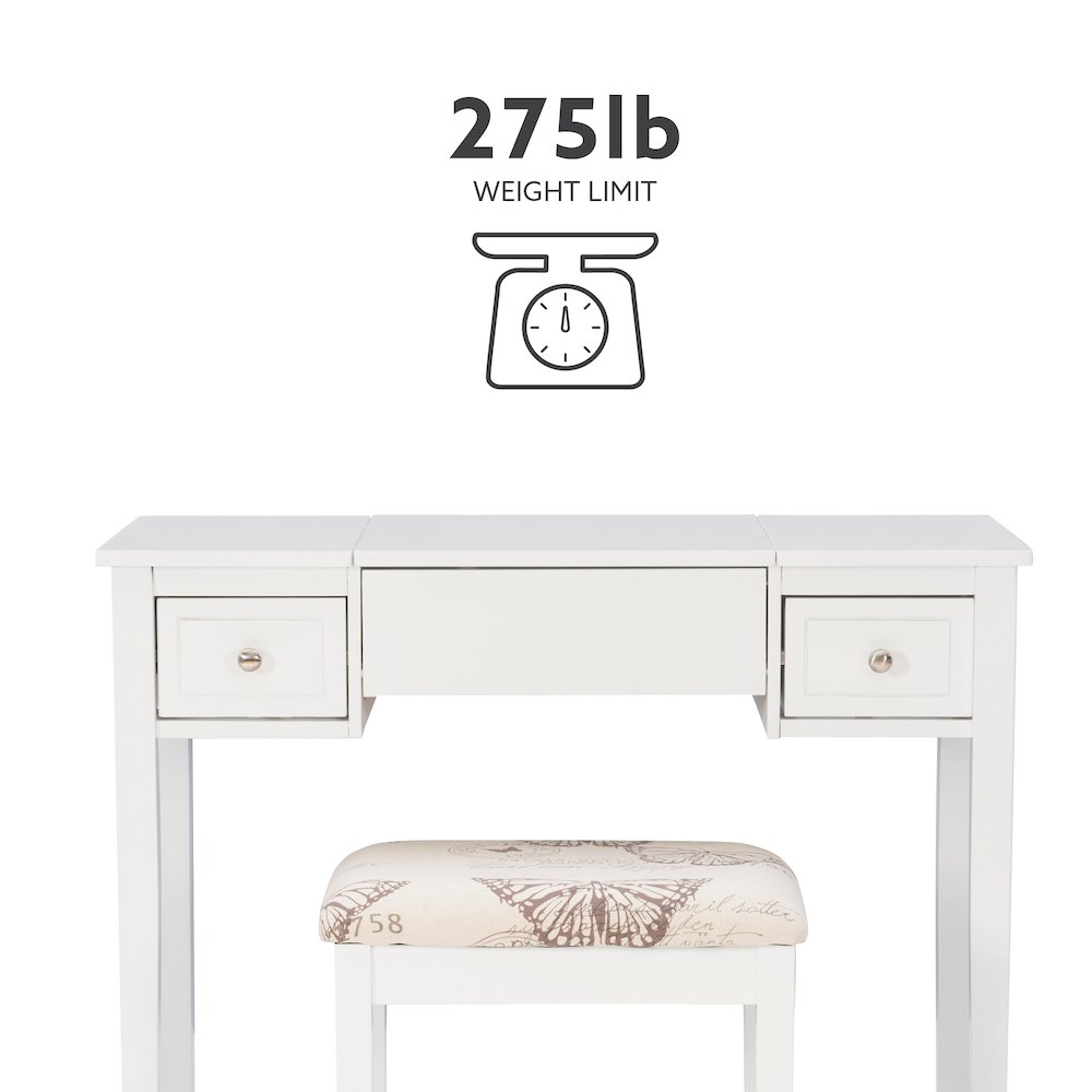 White Butterfly Vanity And Stool. Picture 20