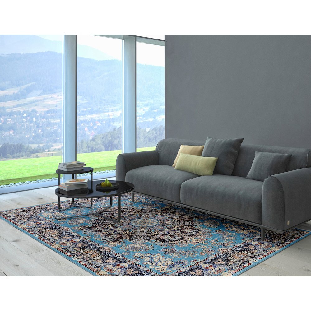 Emerald Martin Blue & Navy 6.7x9.7, Rug. Picture 1