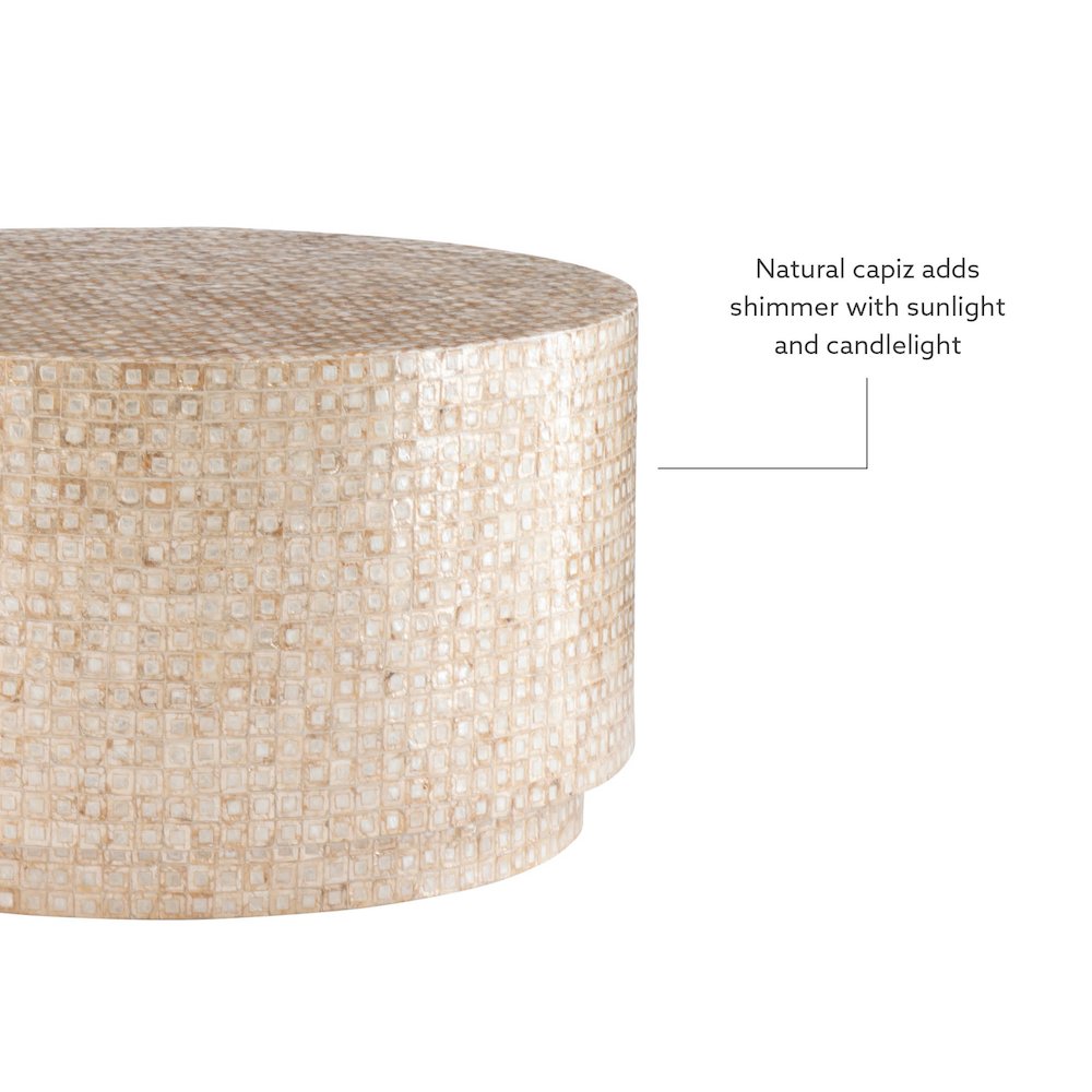 Perrin Capiz Mosaic Coffee Table. Picture 5