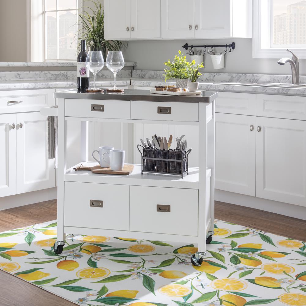 Sydney Kitchen Cart White. Picture 12