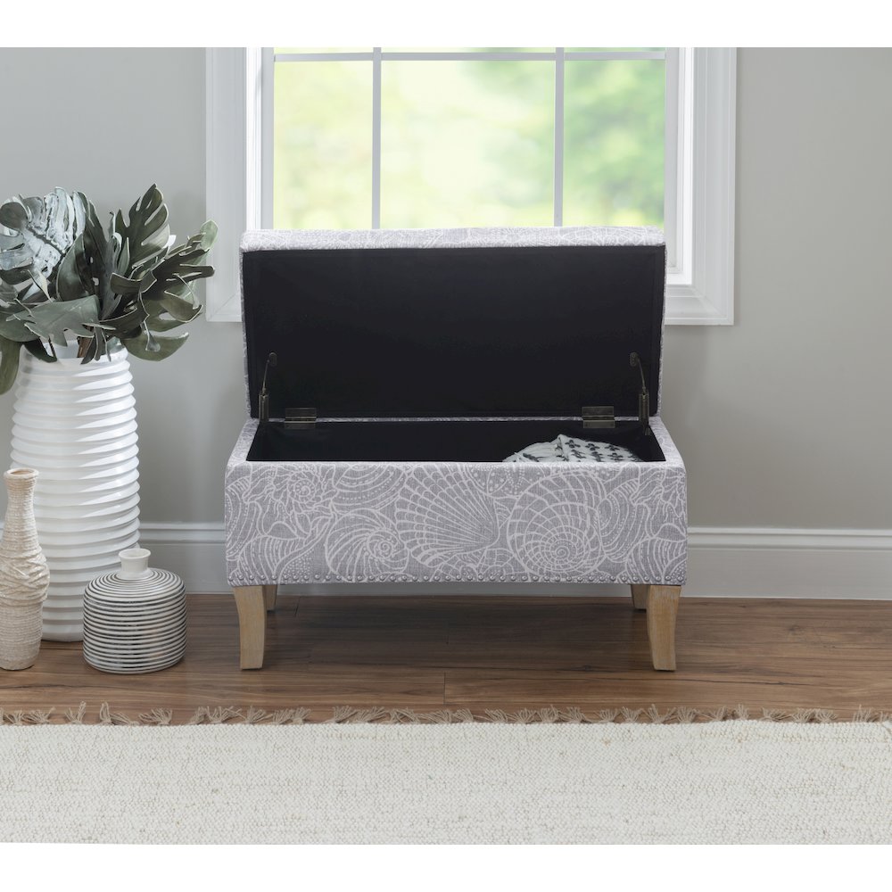 Stephanie Upholstered Storage Ottoman, Stone. Picture 5