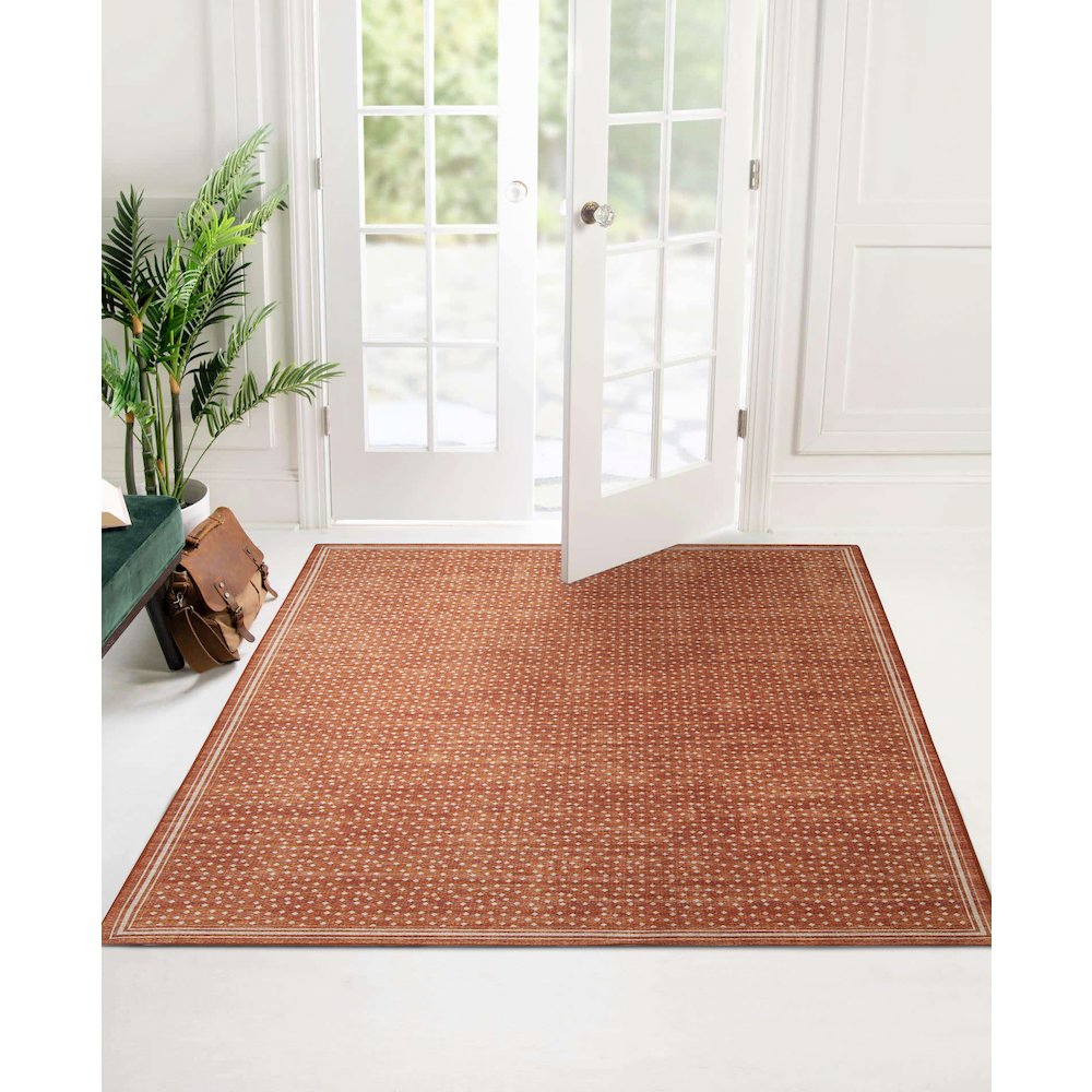 Outdoor Washable Estero Orange & Ivory 5' X7', Rug. Picture 1