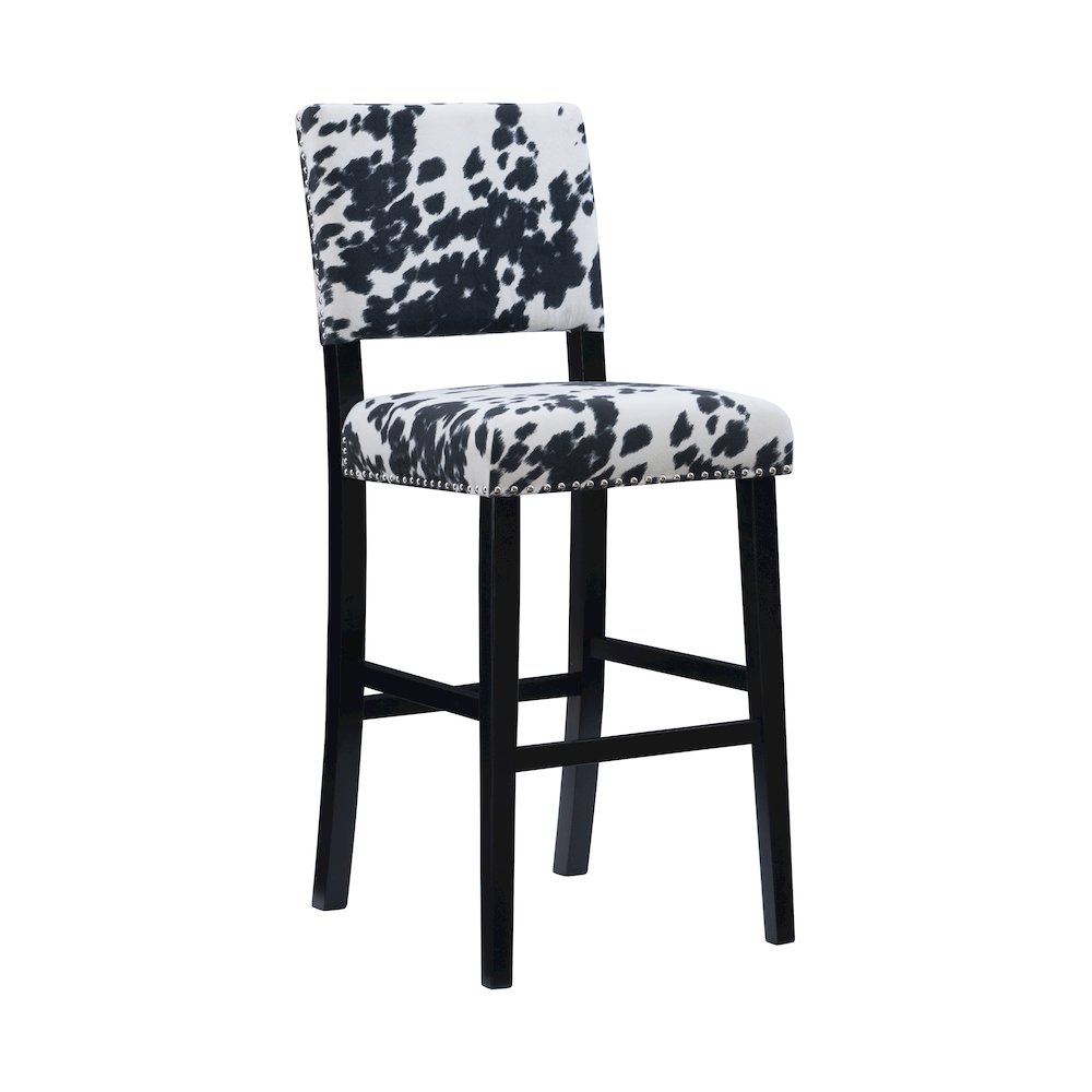 Corey Black Cow Print Bar Stool. Picture 6