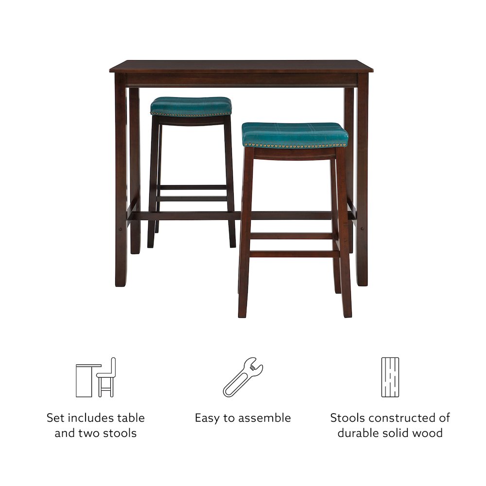 Claridge 3Pc Bar Set Brown Blue. Picture 10