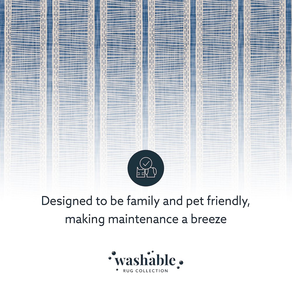 Washable Wallen Ivory/Blue 3x5, Rug. Picture 8