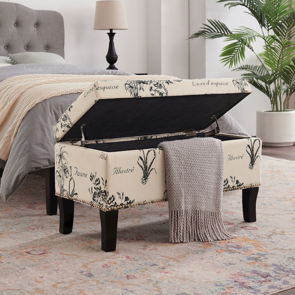 Stephanie Ottoman Botanical Linen. Picture 4