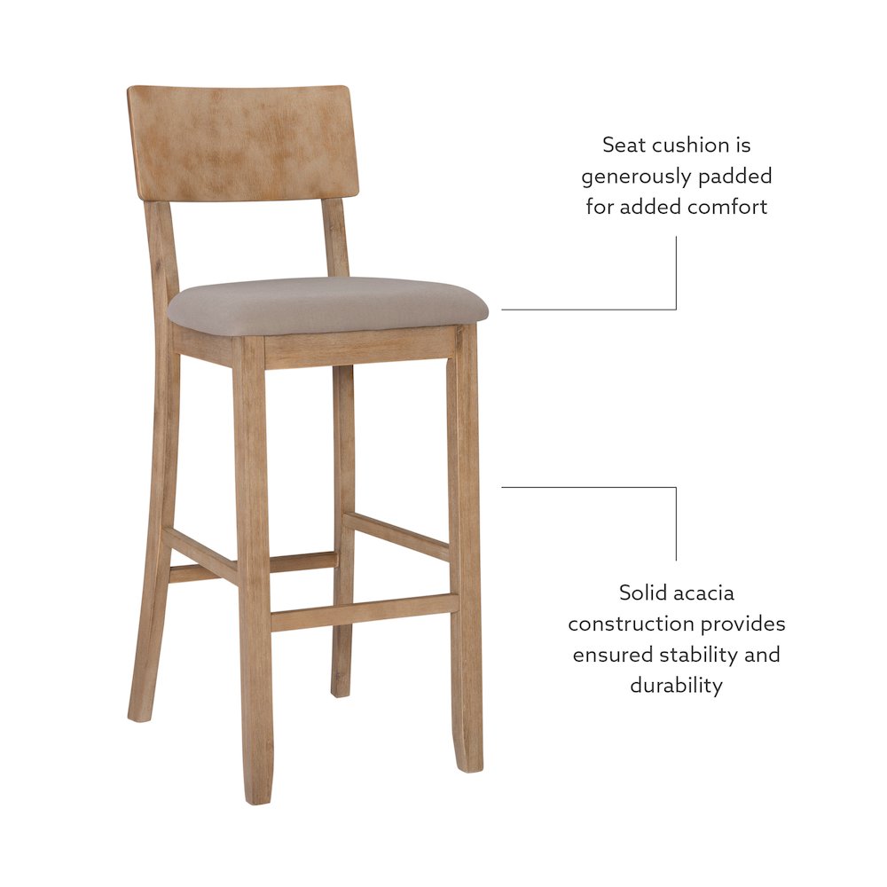 Jordan 30 In Gray Wash Bar Stool. Picture 9