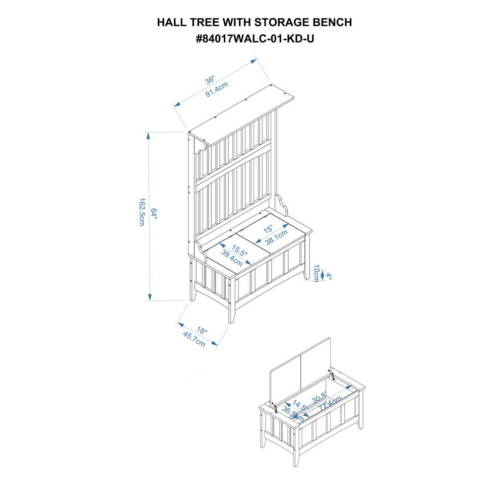 Hall Tree With Storage Bench. Picture 12