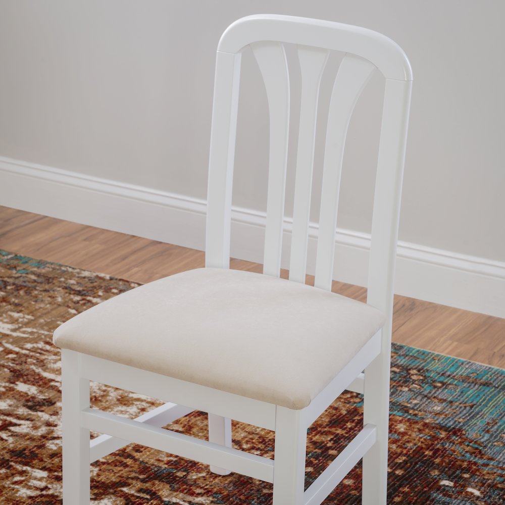 Pamela White Grey Uph Seat. Picture 6