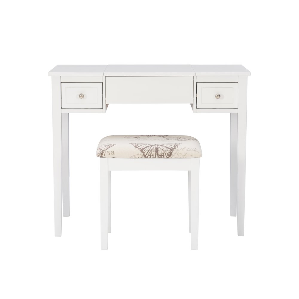 White Butterfly Vanity And Stool. Picture 2