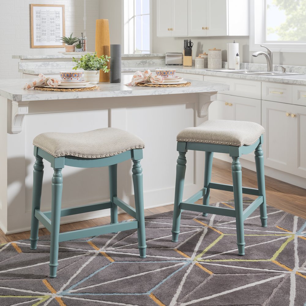 Hayes Counter Stool Blue. Picture 2