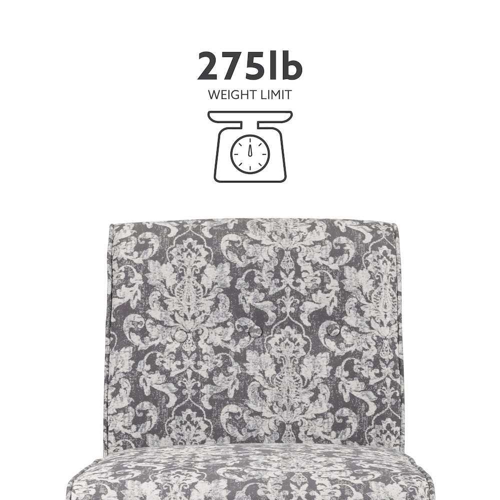 Coco Accent Chair - Gray Damask. Picture 12