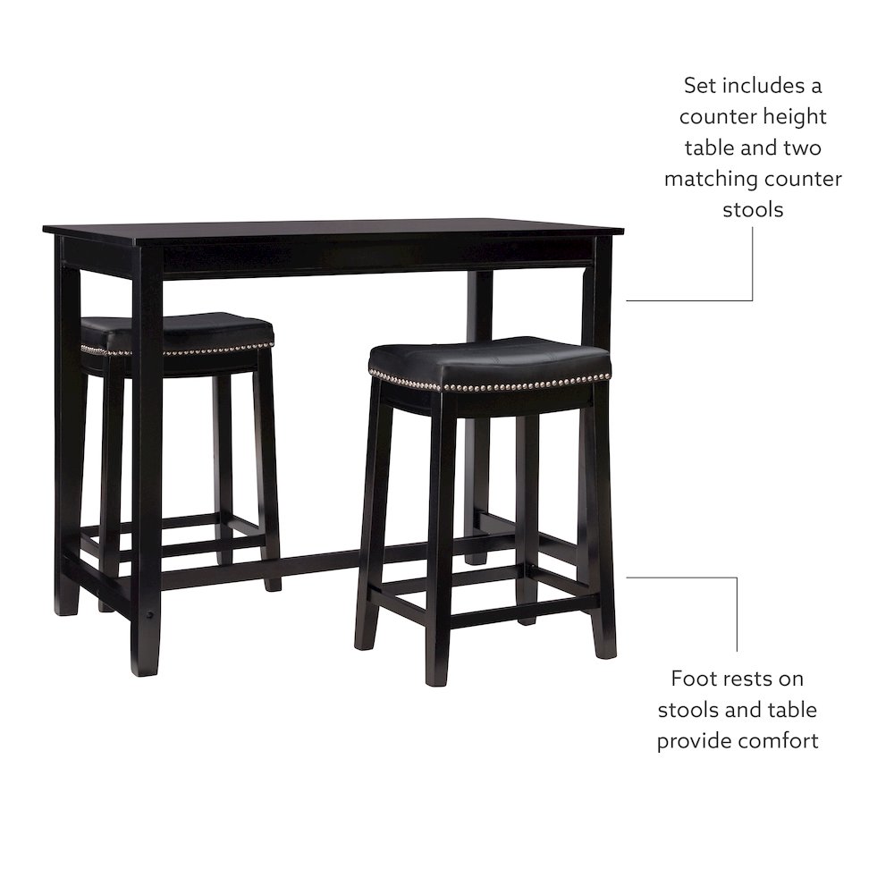 Claridge 3Pc Counter Set Black. Picture 6