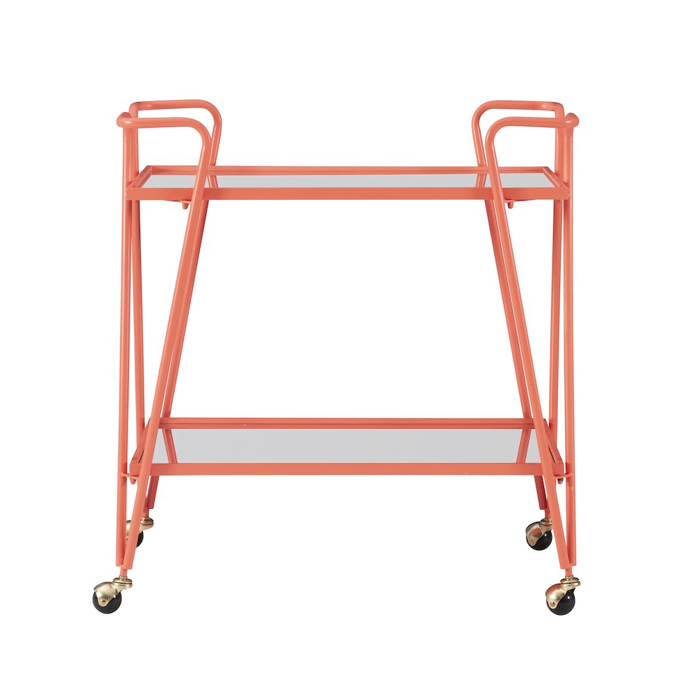 Coral Mid-Century Bar Cart. Picture 2