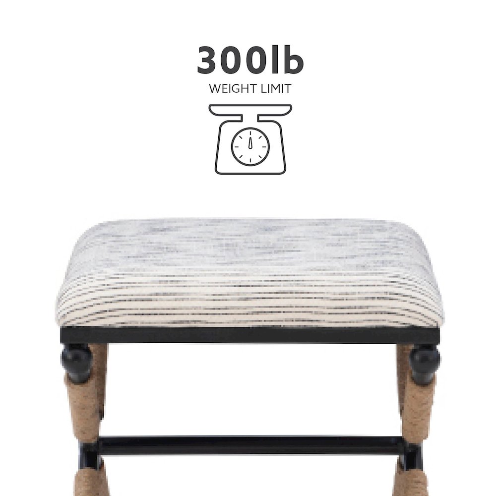 Ashburn Campaign Accent Stool Striped. Picture 13