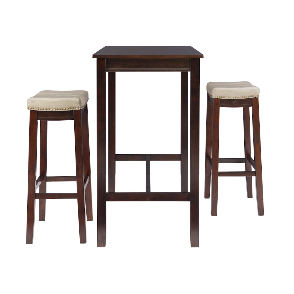Claridge 3Pc Bar Set Brown Beige. Picture 4