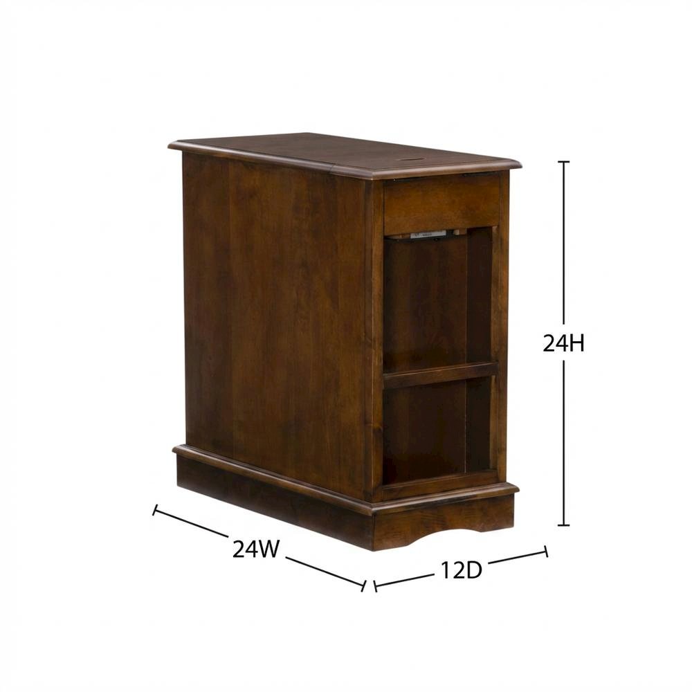 Hazelnut Accent Table with Stylish Surface and Compact Design. Picture 7