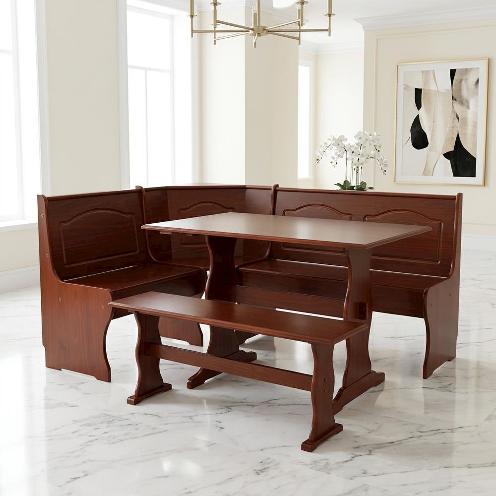 Walnut Dining Furniture Set with Sturdy Frame and Elegant Finish. Picture 3