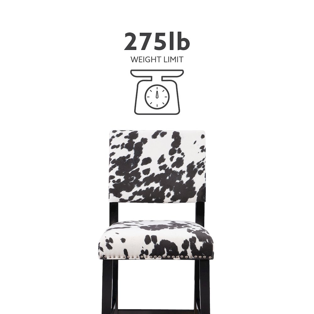 Corey Black Cow Print Counter Stool. Picture 14