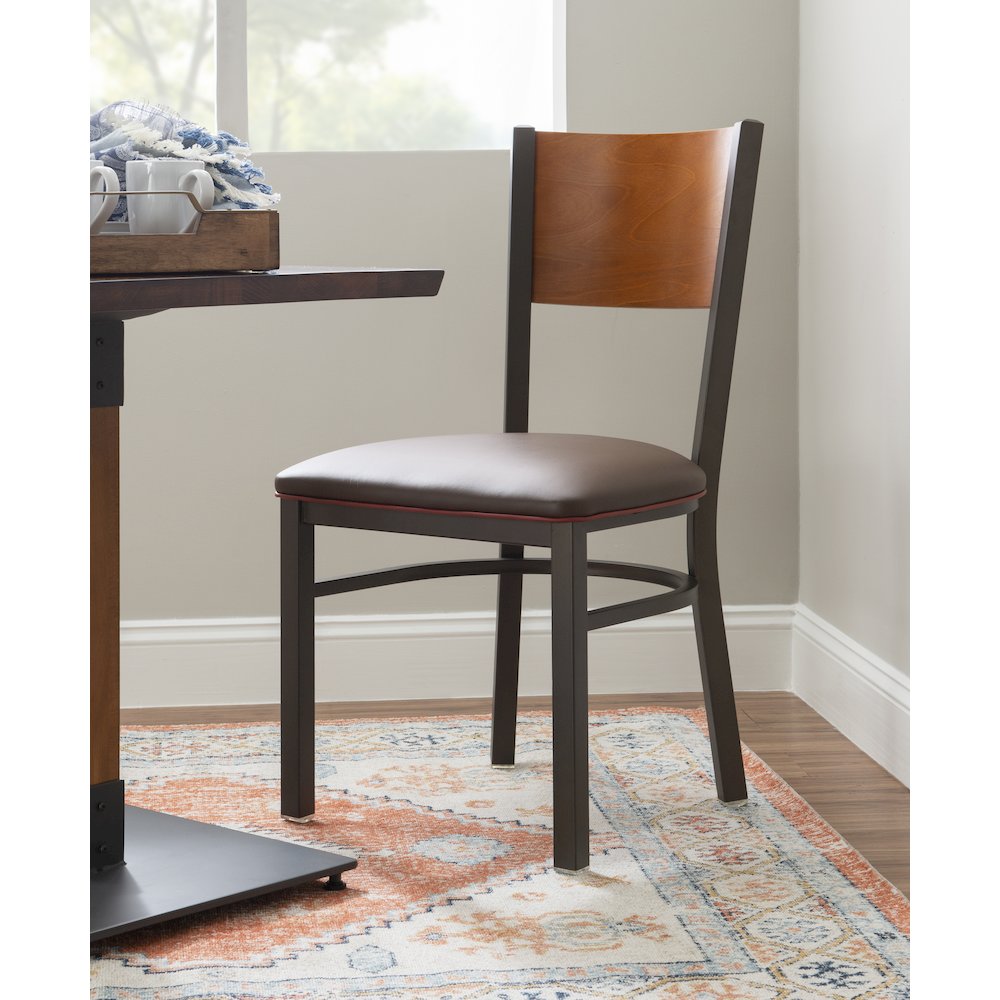 Elmer Side Chair Brown Set Of 2. Picture 3