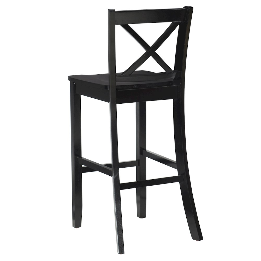 Black 30 In X Back Bar Stool. Picture 6