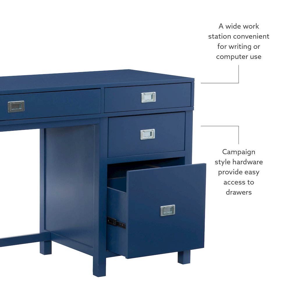 Peggy Side Storage Desk Navy. Picture 13