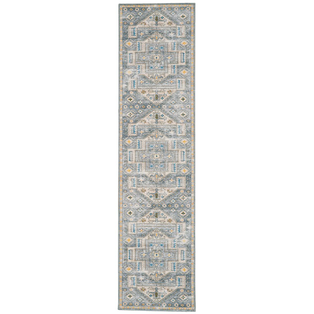 Washable Parson Grey/Beige 2x8, Rug. Picture 1