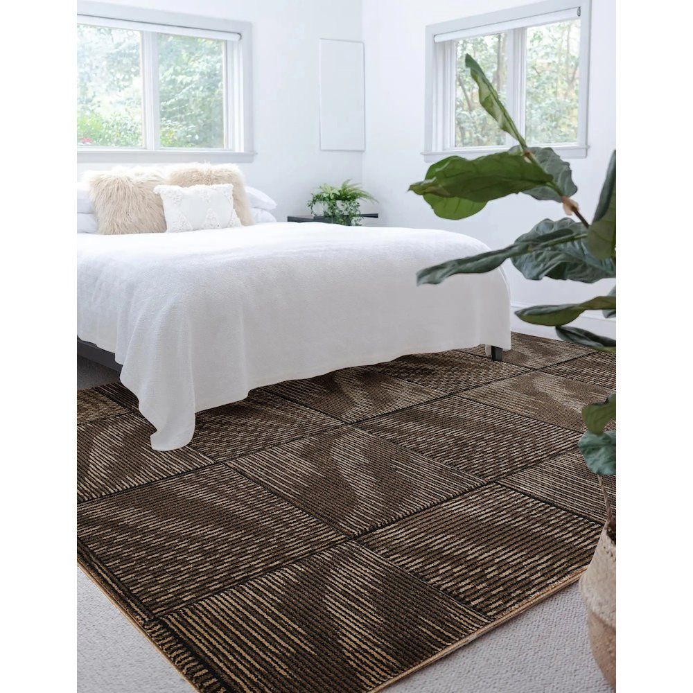 Milan Marcel Brown & Beige 8x10.4, Rug. Picture 1