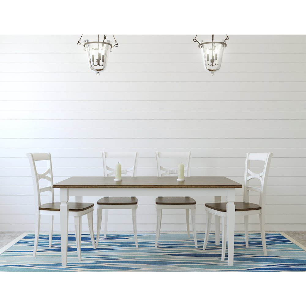Outdoor Washable Pompano Blue & Ivory 7' X 9', Rug. Picture 1