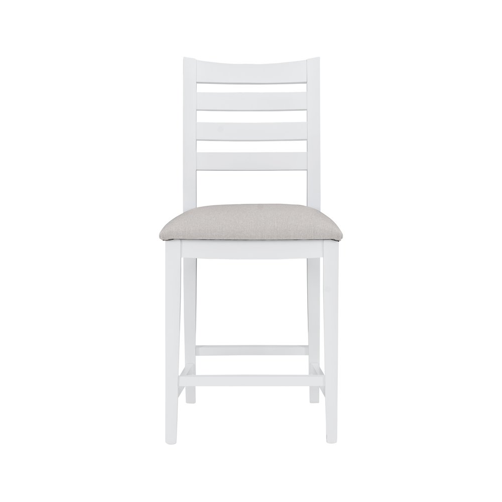 Flynn Counter Stool White Upholstered Set Of 2. Picture 2