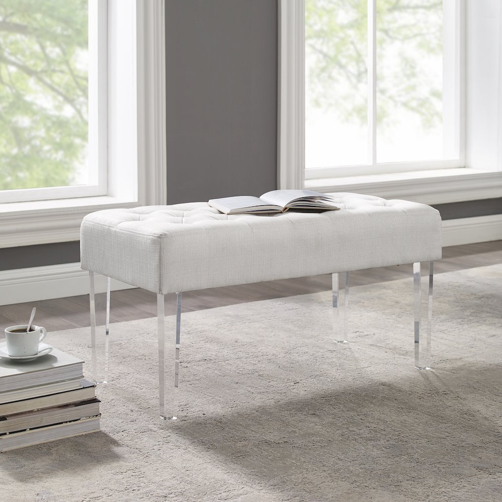 Ella Glitz Acrylic Leg Bench. Picture 2