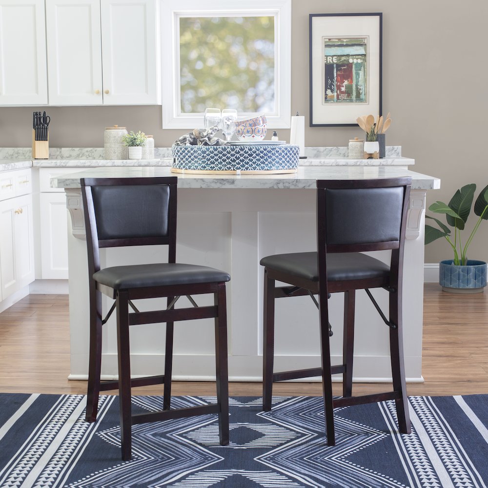 Triena 24 In Pad Back Folding Counter Stool. Picture 3