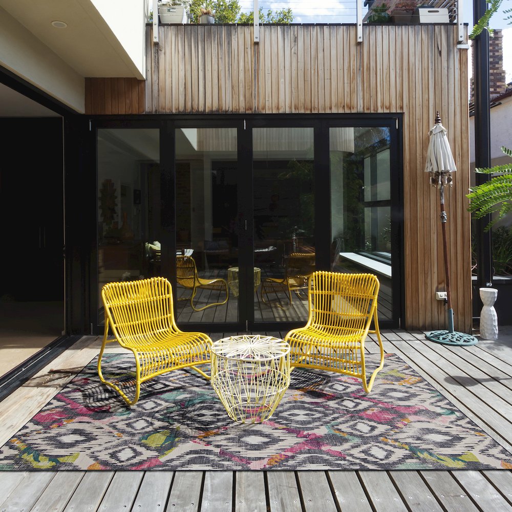 Outdoor Washable Grayton Ivory & Charcoal 7' X 9', Rug. Picture 1