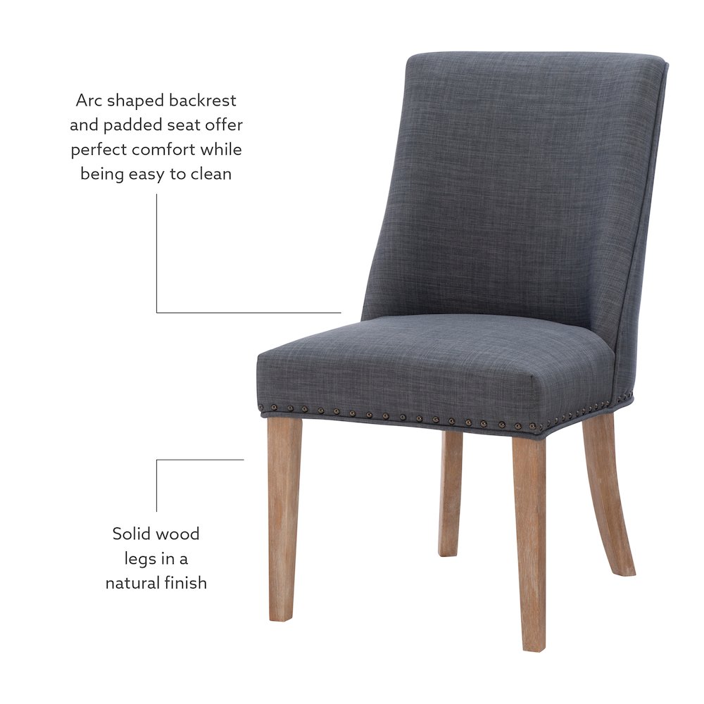 Adler Dining Chair Natural Grey  Set of Two. Picture 10
