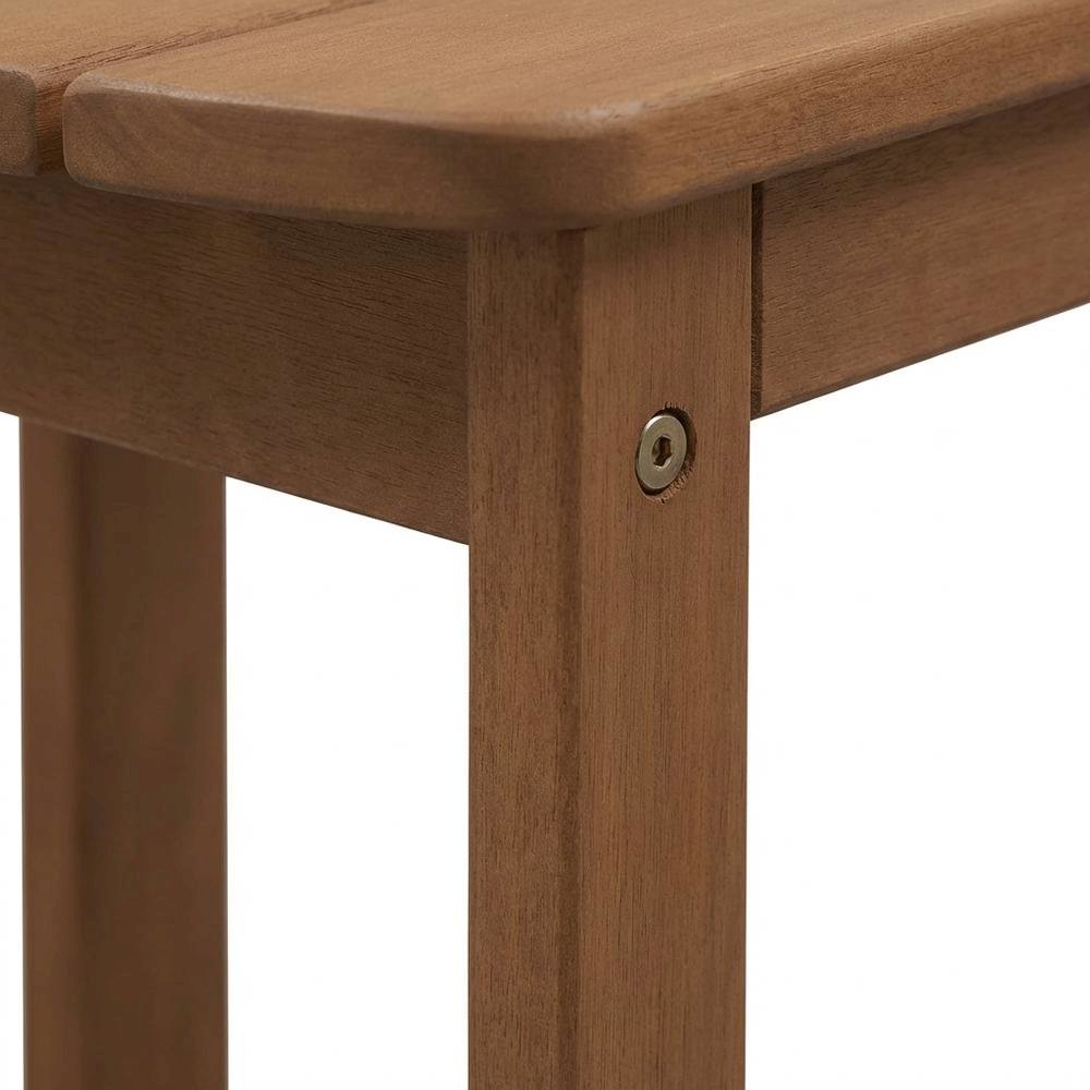 Acacia Outdoor End Table in Brown Solid Wood for Patio and Garden. Picture 7