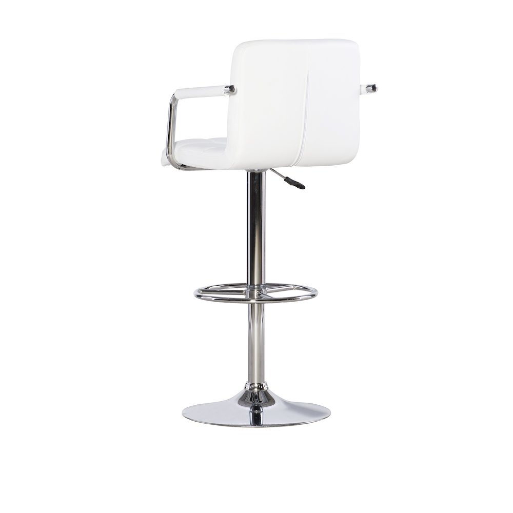 White and Chrome Quilted Barstool. Picture 13