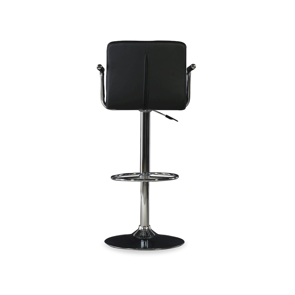 Black and Chrome Quilted Barstool. Picture 10