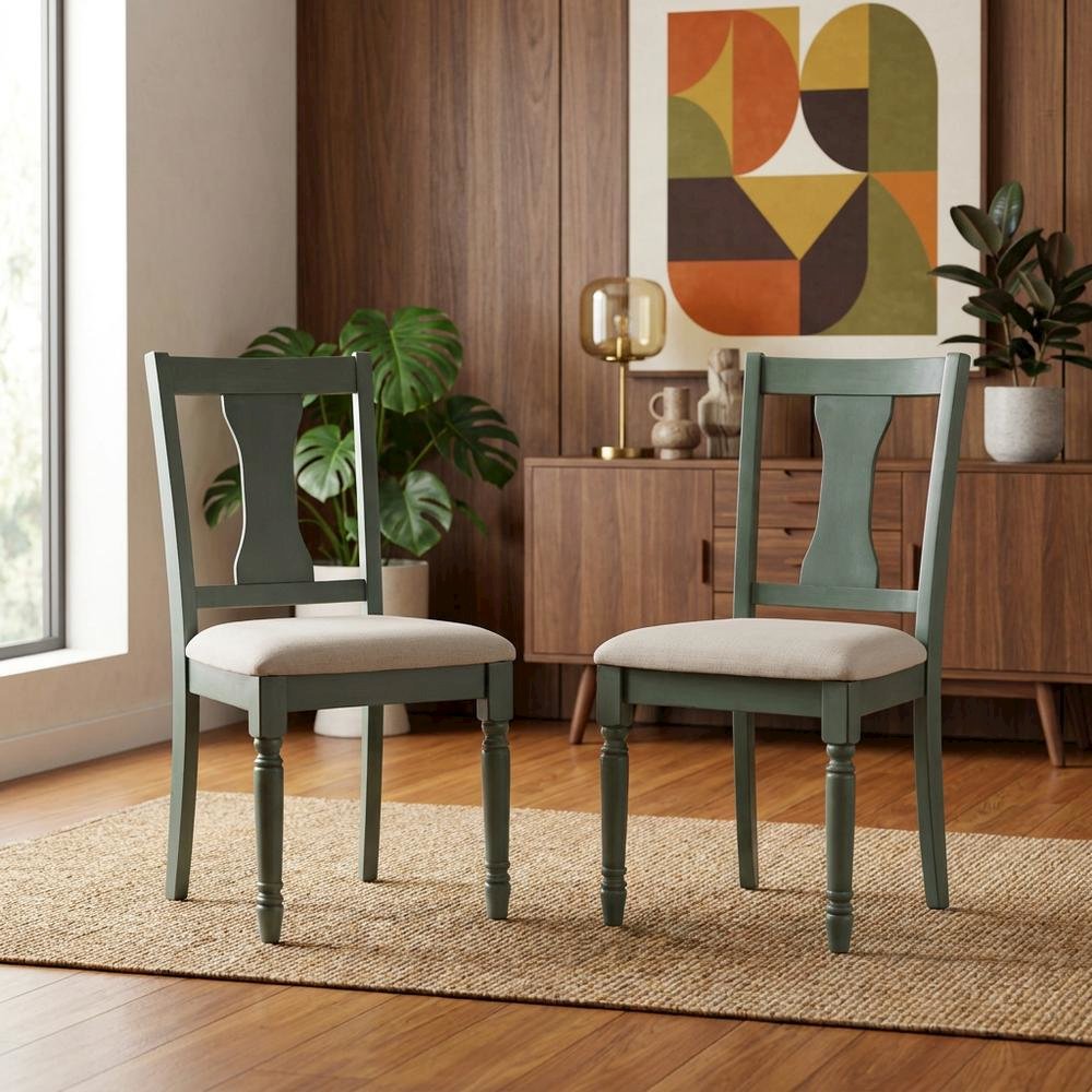 Set of 2 Willow Side Chairs with Comfortable Seat and Modern Design. Picture 2