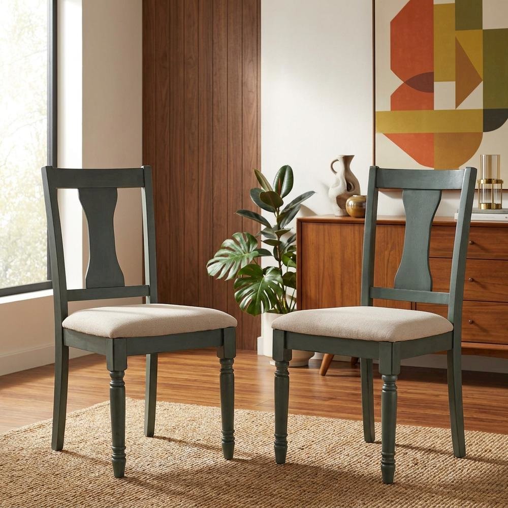 Set of 2 Willow Side Chairs with Comfortable Seat and Modern Design. Picture 3