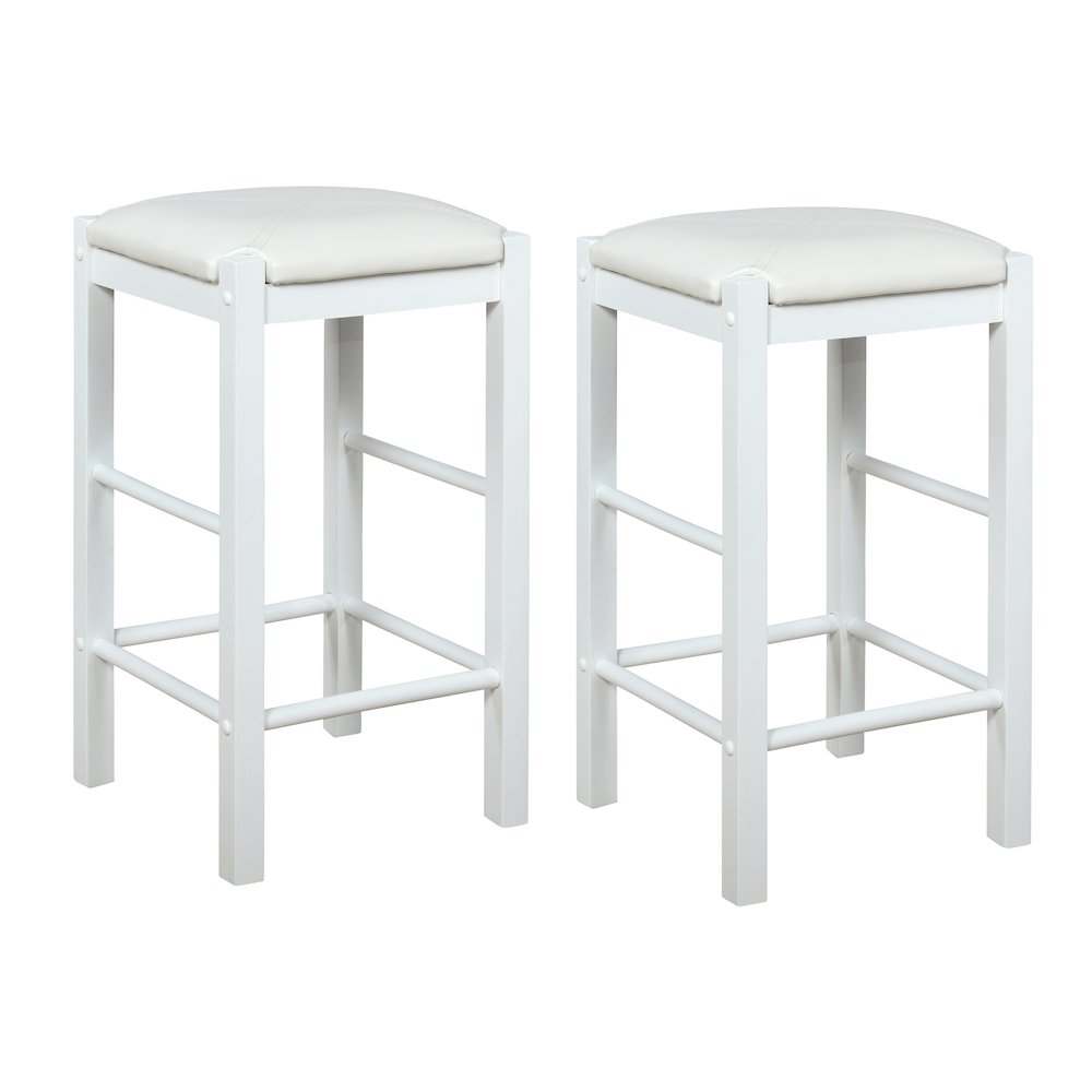 Lancer Backless Counter Stools, White - Set Of Two. Picture 6