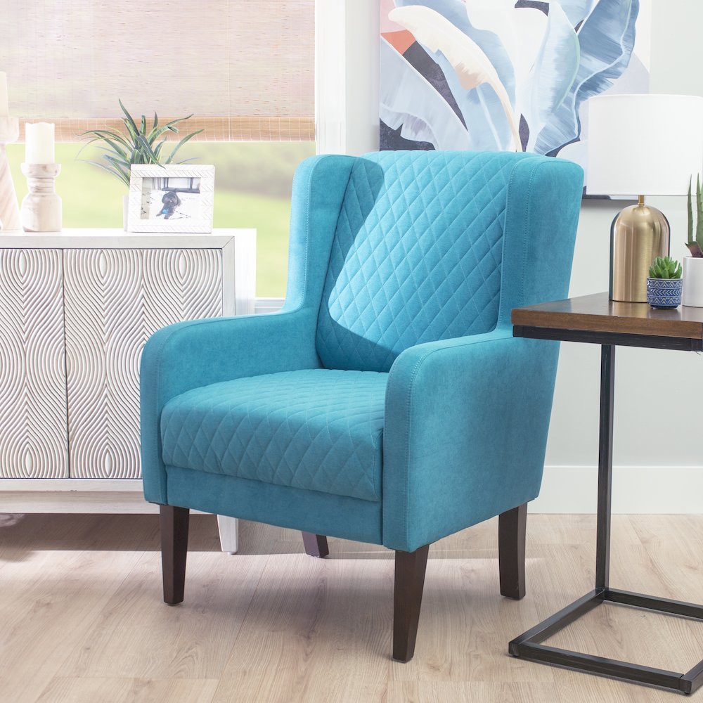 Jerika Wingback Accent Chair Teal. Picture 5