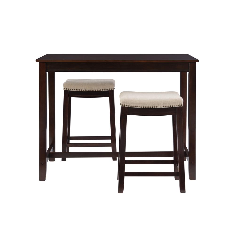 Claridge 3Pc Counter Set Walnut Linen. Picture 6